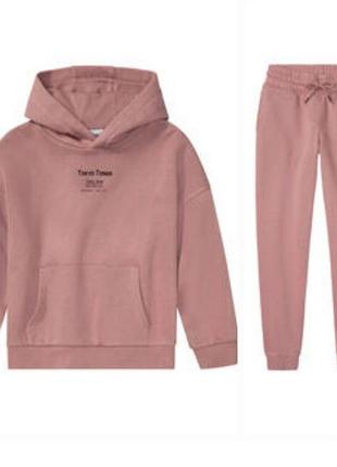 Утеплений спортивний костюм для дівчинки пудровий pepperts