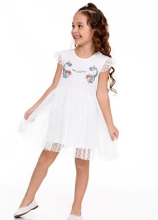 Якісна натуральна святкова сукня для дівчинки біла туреччина