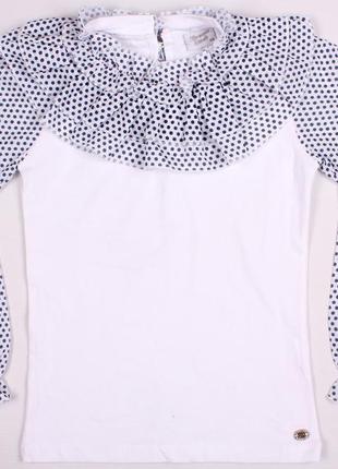 Школьная натуральная водолазка блузка гольф для девочки белая с длинным рукавом турция