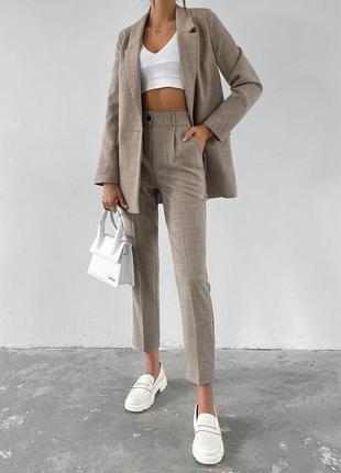 Женский классический брючный костюм двойка, классический костюм двуйка брючинный