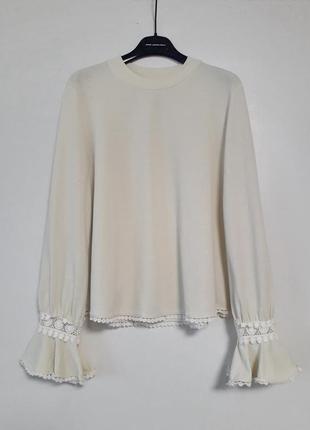 See by chloe блуза с расклешенными рукавами и вышивкой тесьмой1 фото