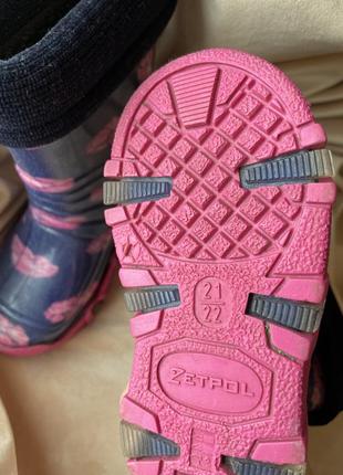 Гумові чобітки із утепленням дитячі, розмір 21-226 фото