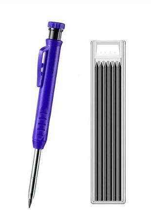 Олівець розмітний з точилкою та набором змінних стрижнів (синій)1 фото