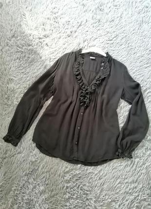 Бавовняна блуза з боа рюшами воланами з сітки вишита прошва