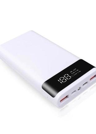 Корпус power bank на 6 акумуляторів 18650 з дисплеєм, white