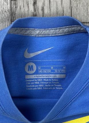 Nike футболка 10-12yrs 140-152см футбольная голубая с принтом оригинал3 фото