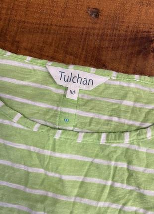 Женская полосатая кофта (реглан) tulchan (тюльчан мрр идеал оригинал бело-салатовая)3 фото