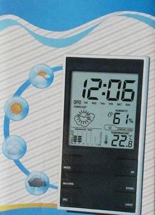 Настільний цифровий годинник st-8007 з термометром, гігрометро...