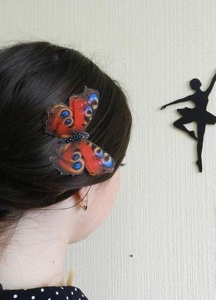 Гребінець для волосся з метеликом6 фото