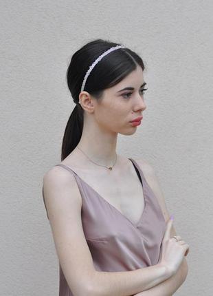 Тонкий хрустальный ободок , украшение для свадебной прически