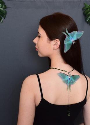 Кулон на спину з метеликом , чокер кольє для відкритої спини , унікальна прикраса2 фото