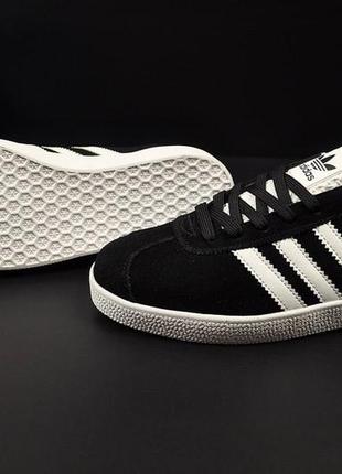 Кроссовки adidas gazelle black &amp; white3 фото