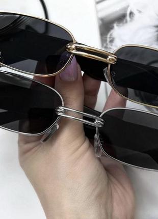 Сонцезахисні окуляри з кільцем-пірсингом. срібна та золота оправа5 фото