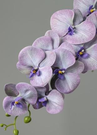 Искусственная ветвь, латексная орхидея, цвет фиолетовый, 9цв.90см. цветы премиум-класса, для интерьера, декора2 фото