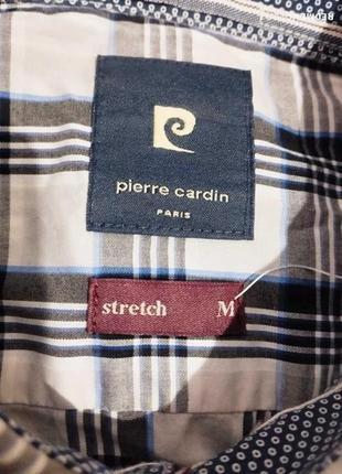 Стильна стрейчева сорочка у клітинку унікального бренду із франції pierre cardin4 фото