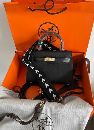 Сумка женская в стиле hermes black 1:1 высочайшего качества