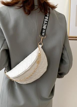 Мінісумка клатч, жіноча сумка крос-боді маленька сумочка через плече для дівчат біла7 фото