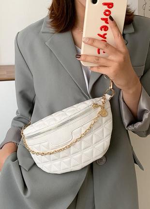 Мини сумка клатч, женская сумка кросс-боди маленькая сумочка через плечо для девушек белая3 фото