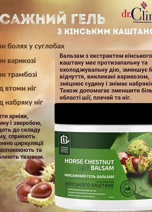 Масажний гель-бальзам з екстрактом каштану "horse chestnuy balsam", 500мл