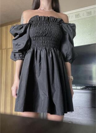 Платье резинка плечи спущенные воланы воланы юбка солнце хлопок хлопковое2 фото