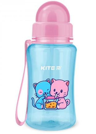 Пляшка для води дитяча kite cats k23-399-1 350 мл рожева