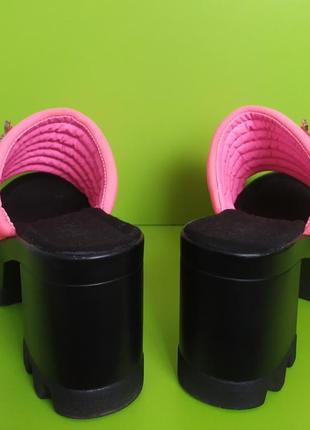 Розовыe босоножки шлёпанцы сабо на устойчивом каблуке sopra, 376 фото