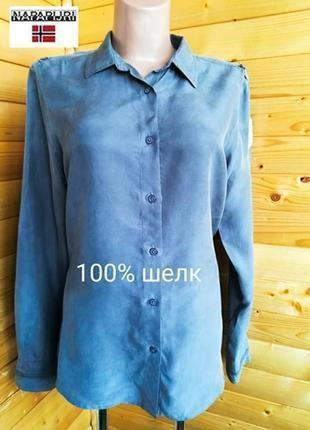 Безупречная шелковая блузка известного итальянского бренда премиум класса napapijri