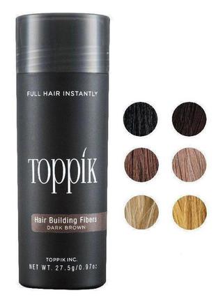 Загусник для волосся toppik hair building fibers dark brown