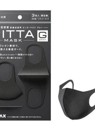 Багаторазова маска пітта вугільна arax pitta mask g (еластични...3 фото