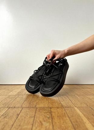 Новые черные актуальные босоножки сандалии6 фото