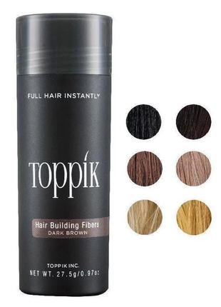 Загусник для волосся toppik hair building fibers black (чорний)