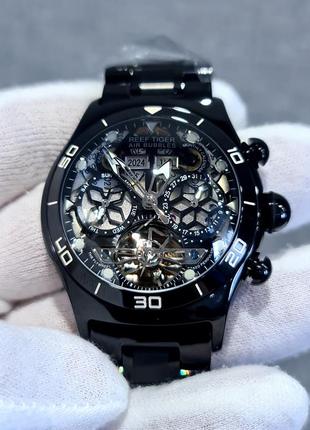 Чоловічий годинник reef tiger rga703 bubble black automatic skeleton 45mm нові1 фото