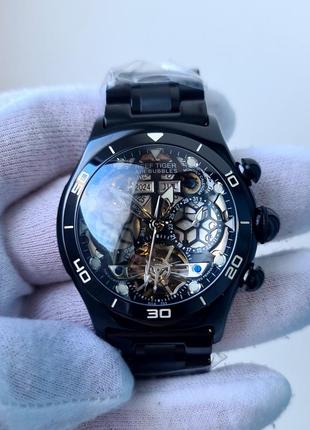 Чоловічий годинник reef tiger rga703 bubble black automatic skeleton 45mm нові7 фото