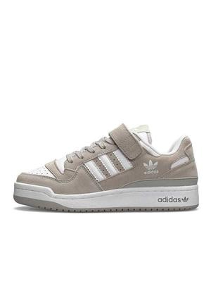 Adidas forum 84 low gray &amp; white1 фото