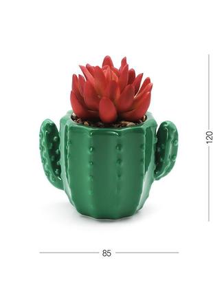 Штучна рослина "кактус" у горщику 8.5 см (dh-flowers-15 pink/g...6 фото