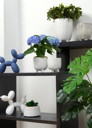 Штучна рослина у горщику 10 см (dh-flowers-12 green/white)4 фото