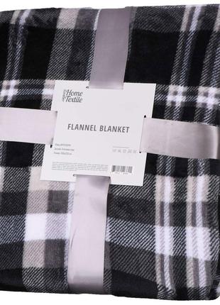 Ardesto плед flannel, 200х220см, клітинка сіра, 100% поліестер