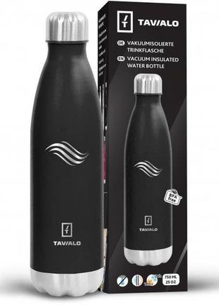Термопляшка tavialo 750 мл (чорна)