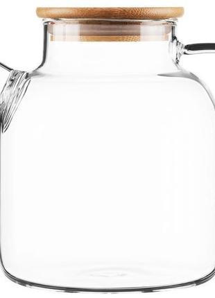 Ardesto 1500 ml teapot , borosilicate glass, bamboo