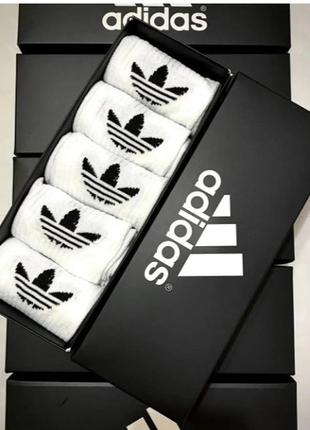 5 пар в коробке, подарочный набор высоких носков adidas 41-45 р.