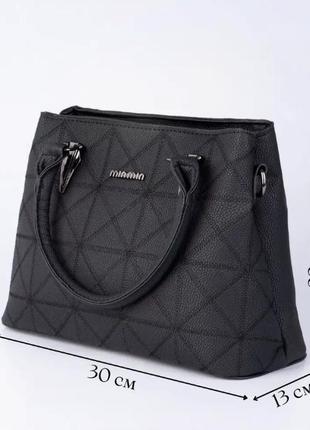 Жіноча повсякденна сумка на плече з ручками, жіноча сумочка класична чорна5 фото