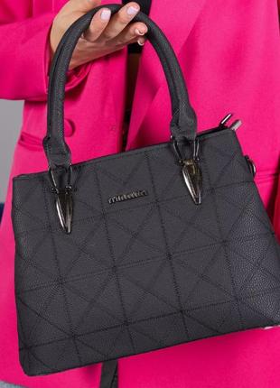 Женская повседневная сумка на плечо с ручками, женская сумочка классическая черная6 фото