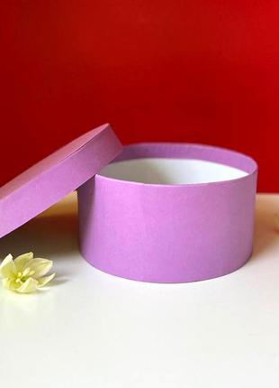 Коробка ручной работы круглая фиолетовая