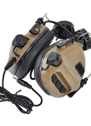 Тактичні навушники earmor m31н coyote з кріпленням