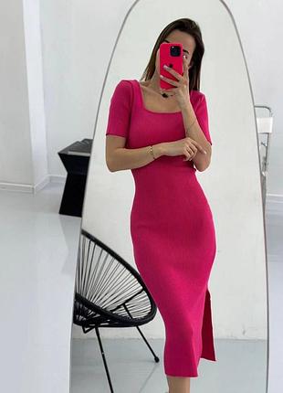 Базовое платье, платье рубчик