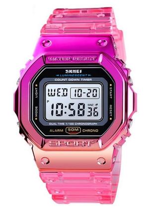 Чоловічий наручний годинник skmei 1622 pink sport1 фото