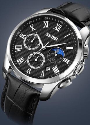 Чоловічий наручний годинник skmei black moon2 фото