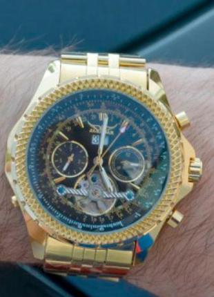 Чоловічі наручні годинники круглі механічні браслет металевий ...10 фото
