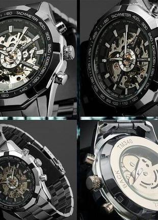 Чоловічі наручні годинники круглі механічні маталлические брас...6 фото