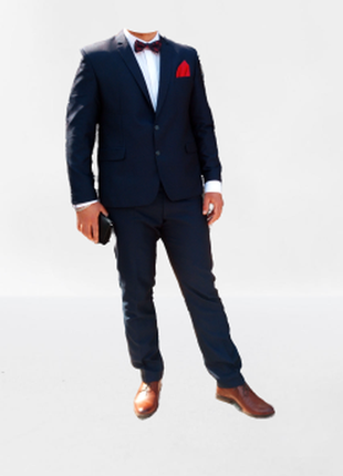 Мужской нарядный костюм тройка aljeca пиджак рубашка брюки штаны платок платочек р. 54 56 xl 2xl xxl3 фото